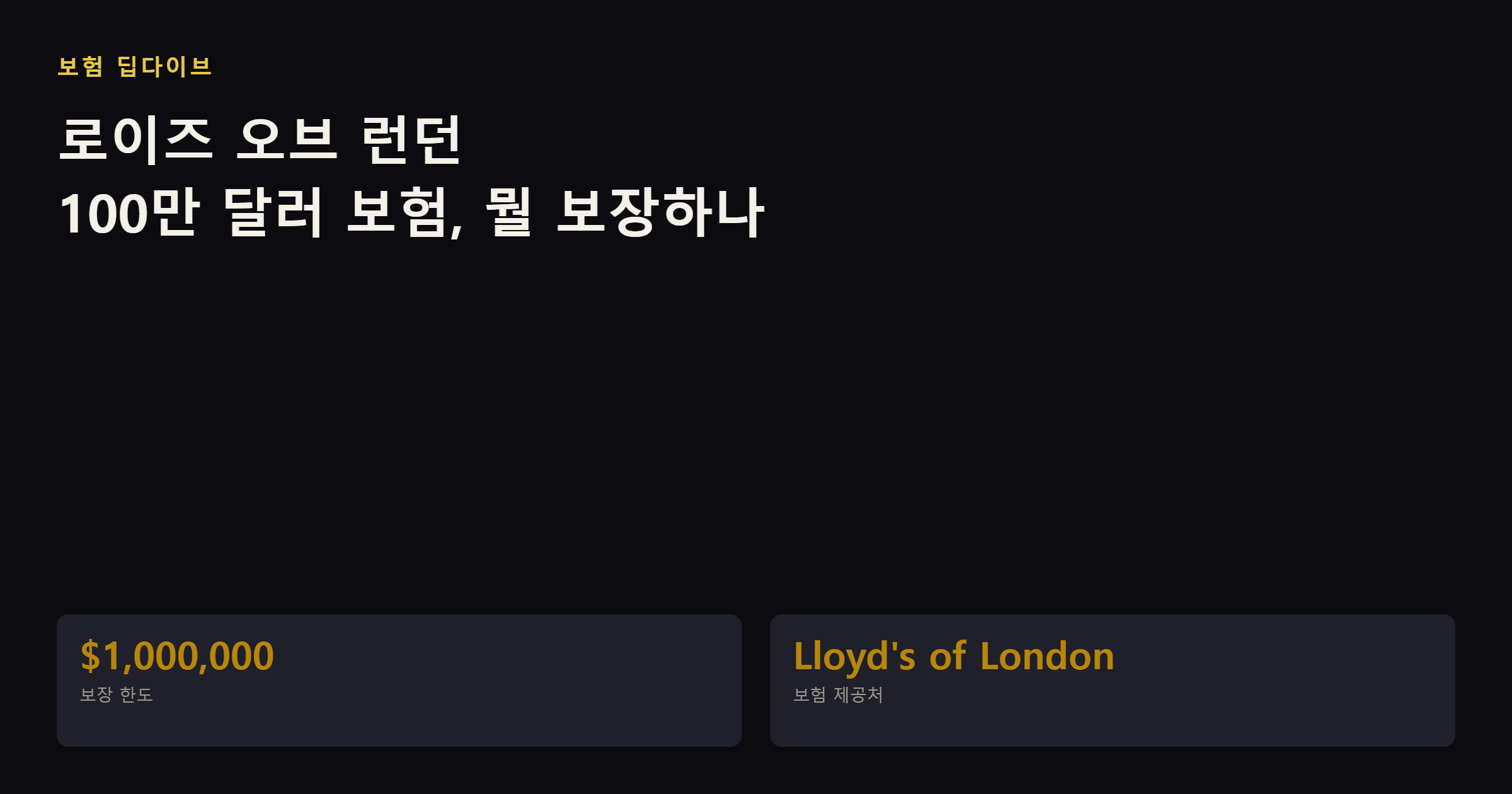 M4Markets 로이즈 오브 런던 100만 달러 보험